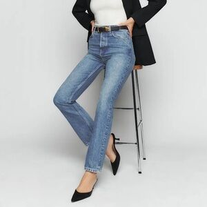 Reformation Cynthia high rise straight jeans in Colorado wash vintage style